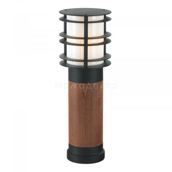 Парковый светильник Norlys 1430B Stockholm, цвет плафона — Черный, цвет основания — Коричневый