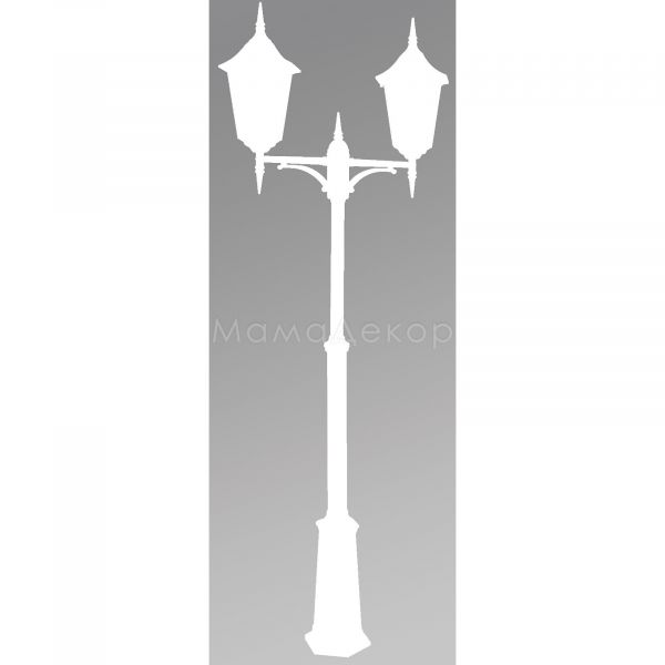 Ліхтарний стовп Norlys 382W Modena, колір плафону — Прозорий, колір основи — Білий