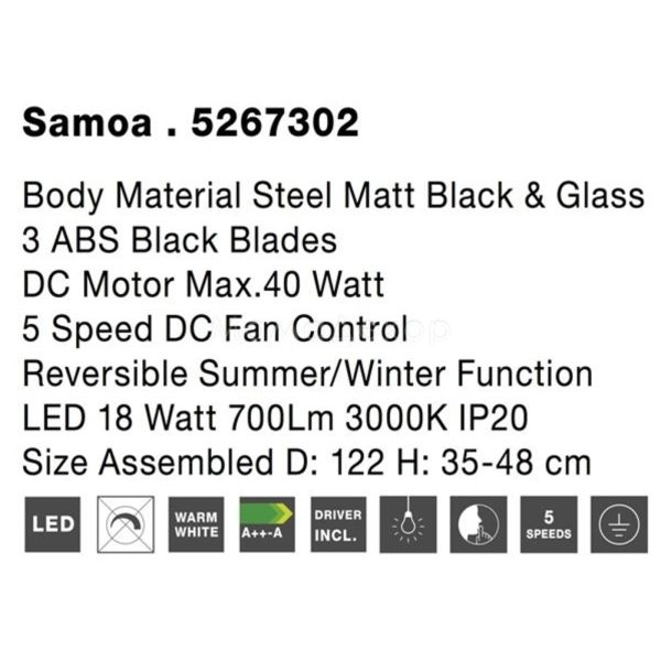 Зображення з інформацією про товар Nova Luce 5267302 Samoa