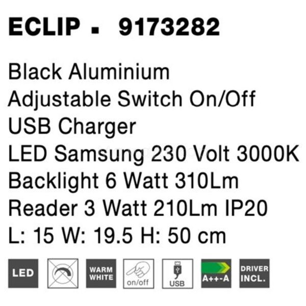 Зображення з інформацією про товар Nova Luce 9173282 Eclip