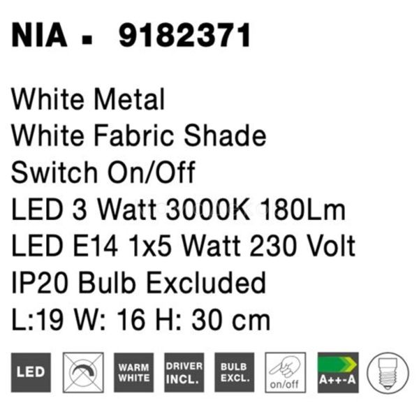 Зображення з інформацією про товар Nova Luce 9182371 Nia