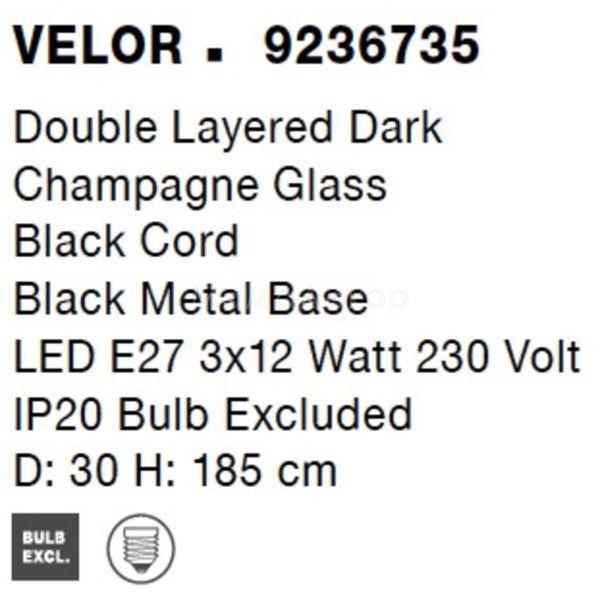 Зображення з інформацією про товар Nova Luce 9236735 Velor