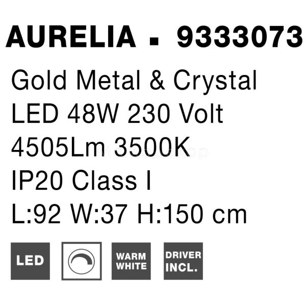 Зображення з інформацією про товар Nova Luce 9333073 Aurelia