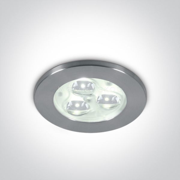 Точковий світильник One Light 10103N/AL/D/35 3W LED Glass Lens Aluminium