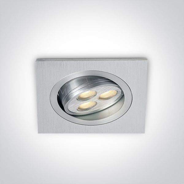 Точечный светильник One Light 51103L/D/35 The 3x1W Square Spots Aluminium