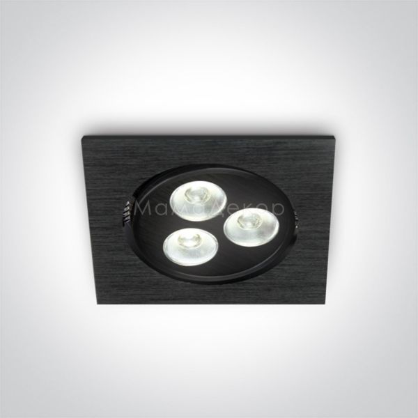 Точечный светильник One Light 51103LB/D/35 The 3x1W Square Spots Aluminium