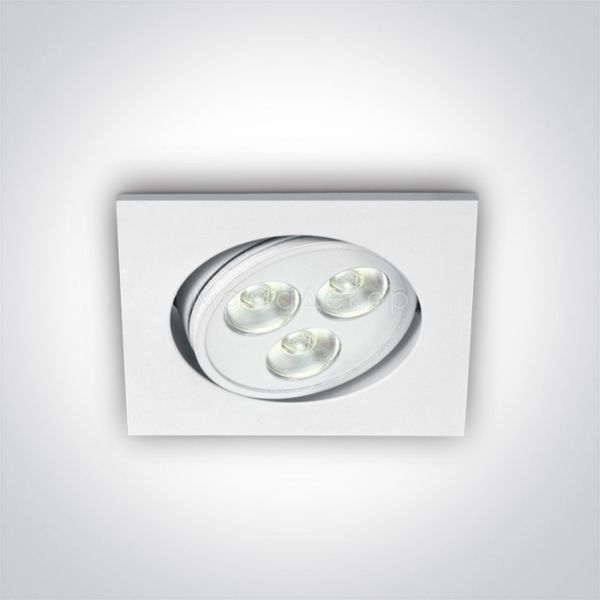 Точечный светильник One Light 51103LW/D/35 The 3x1W Square Spots Aluminium