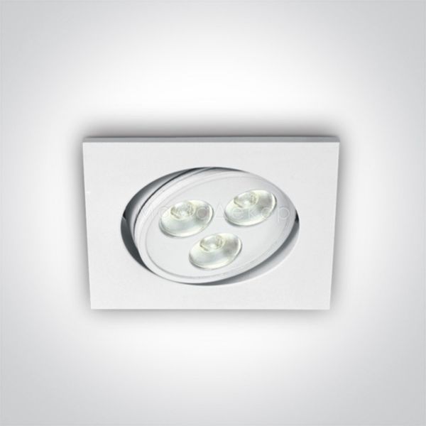 Точковий світильник One Light 51103LW/D/35 The 3x1W Square Spots Aluminium