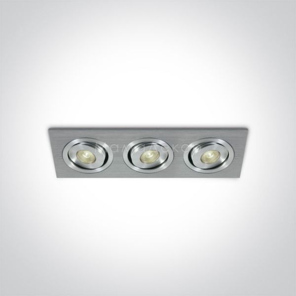 Точечный светильник One Light 51301AL/W/15 The 1W Mini Square Natural Aluminium