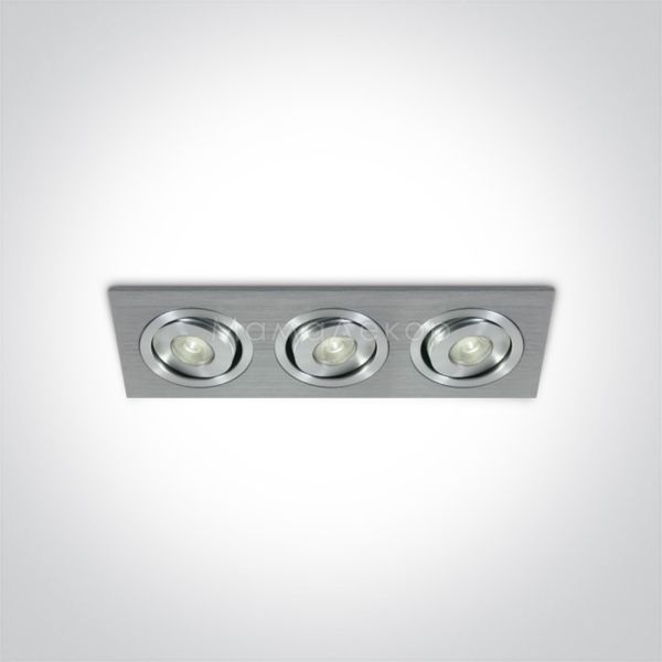Точечный светильник One Light 51301AL/W/35 The 1W Mini Square Natural Aluminium