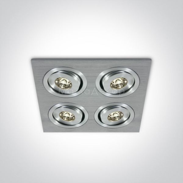 Точечный светильник One Light 51401AL/D/15 The 1W Mini Square Natural Aluminium