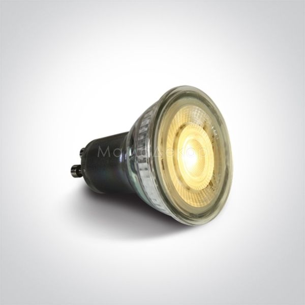 Лампа світлодіодна  сумісна з димером One Light 7306GDV/EWW потужністю 5.5W з серії Dim To Warm GU10 Dimmable. Типорозмір — MR16 з цоколем GU10, температура кольору — 2800K-2200K