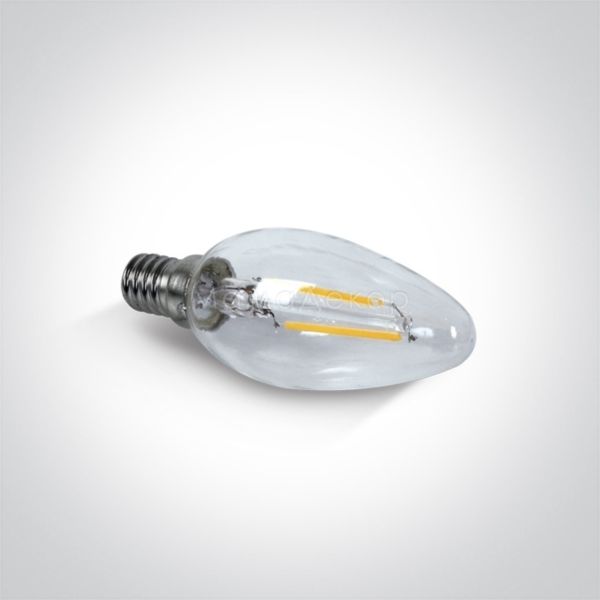Лампа світлодіодна One Light 9C02R/EW/SE потужністю 2W з серії Retro Lamps LED. Типорозмір — C35 з цоколем E14, температура кольору — 2700K