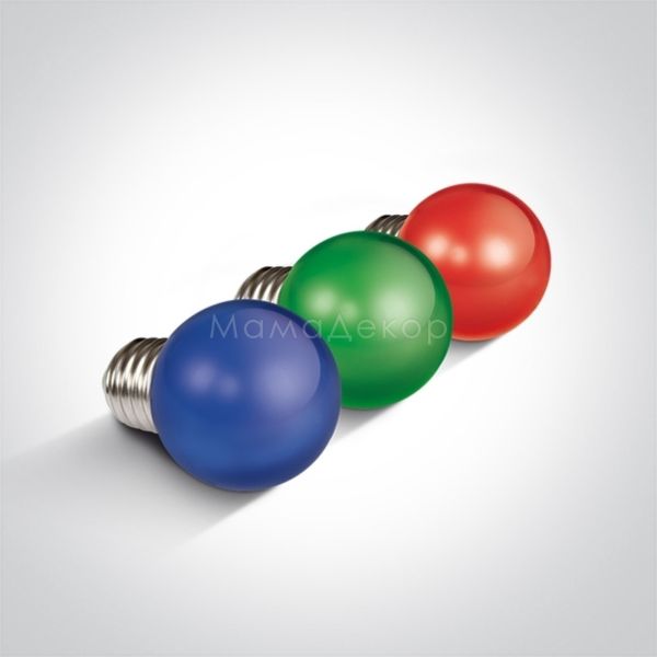 Лампа светодиодная One Light 9G01/GR/E мощностью 0.5W из серии G45 LED Ball Lamps. Типоразмер — G45 с цоколем E27, температура цвета — Green