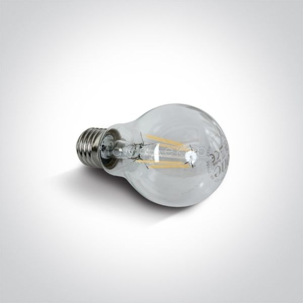 Лампа світлодіодна One Light 9G03R/EW/E потужністю 4W з серії Retro Lamps LED. Типорозмір — A60 з цоколем E27, температура кольору — 2700K