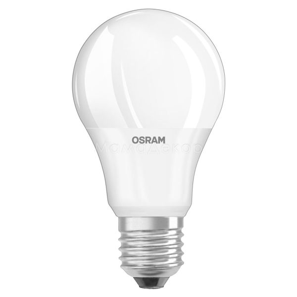 Лампа світлодіодна Osram 4052899971028 потужністю 10.5W з серії LED Value. Типорозмір — A60 з цоколем E27, температура кольору — 2700K