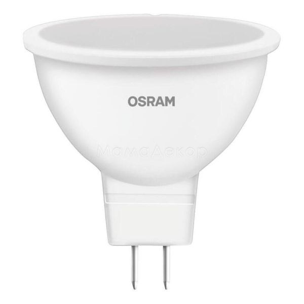 Лампа світлодіодна Osram 4058075129061 потужністю 4.2W з серії LED Star. Типорозмір — MR16 з цоколем GU5.3, температура кольору — 3000K