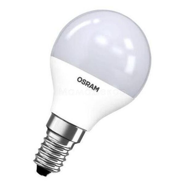 Лампа світлодіодна Osram 4058075134263 потужністю 6.5W з серії LED Star. Типорозмір — P45 з цоколем E14, температура кольору — 4000K