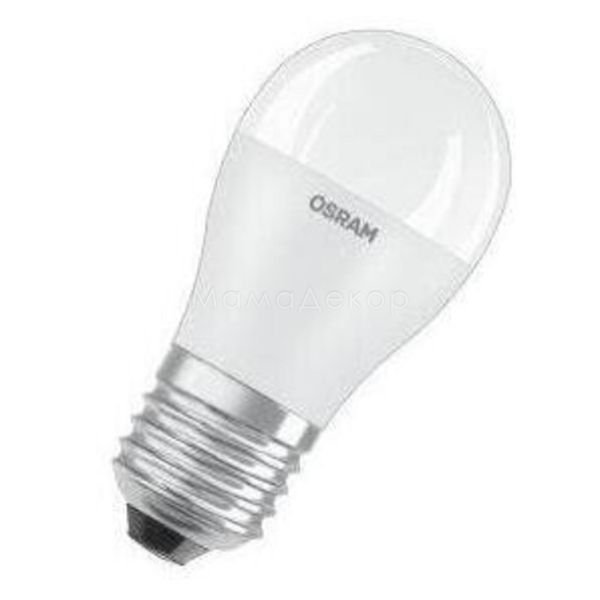 Лампа світлодіодна Osram 4058075210868 потужністю 8W з серії LED Star. Типорозмір — P45 з цоколем E27, температура кольору — 3000K