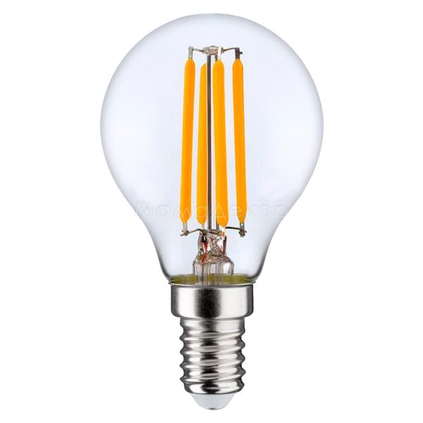 Лампа светодиодная Osram 4058075212459 мощностью 5W из серии LED Star Filament. Типоразмер — P45 с цоколем E14, температура цвета — 2700K
