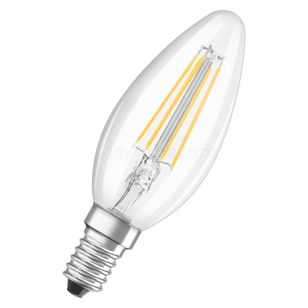 Лампа светодиодная Osram 4058075288706 мощностью 4W из серии LED Value Filament. Типоразмер — B40 с цоколем E14, температура цвета — 2700K