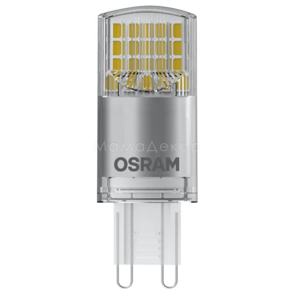 Лампа світлодіодна  сумісна з димером Osram 4058075811553 потужністю 3.5W з серії LED Parathom. Типорозмір — G9 з цоколем G9, температура кольору — 2700K