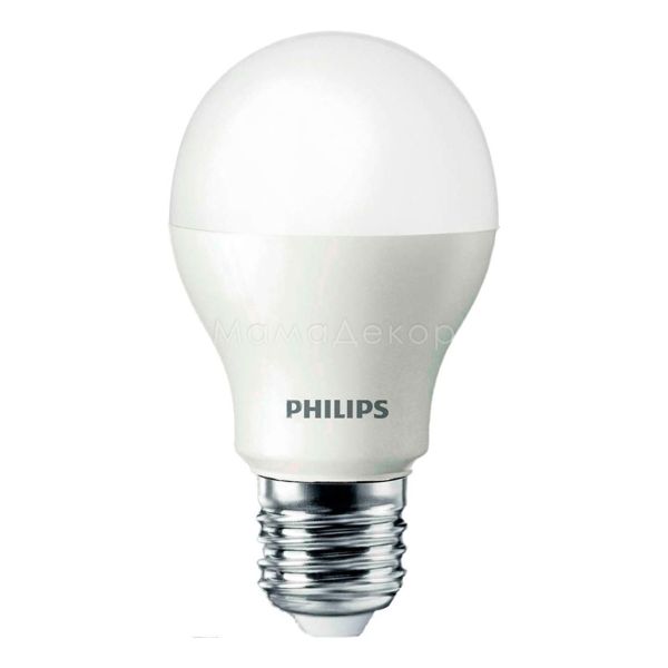 Лампа світлодіодна Philips 929000249457 потужністю 10.5W з серії LEDBulb. Типорозмір — A55 з цоколем E27, температура кольору — 3000K