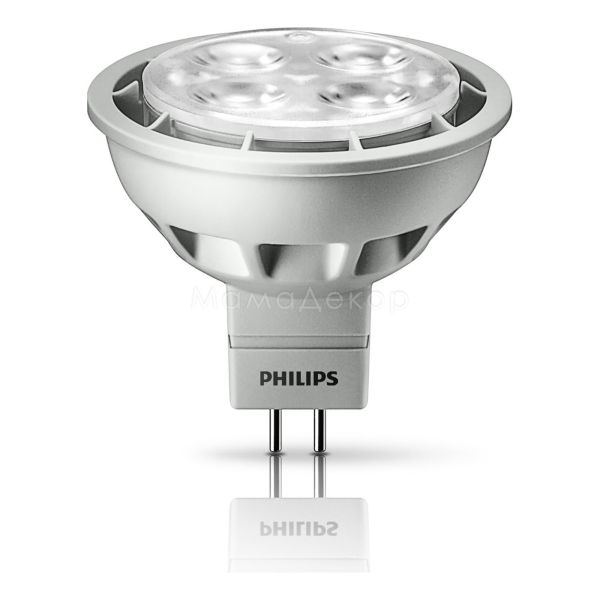Лампа світлодіодна Philips 929000250608 потужністю 4W з серії Essential LED. Типорозмір — MR16 з цоколем GU5.3, температура кольору — 6500K