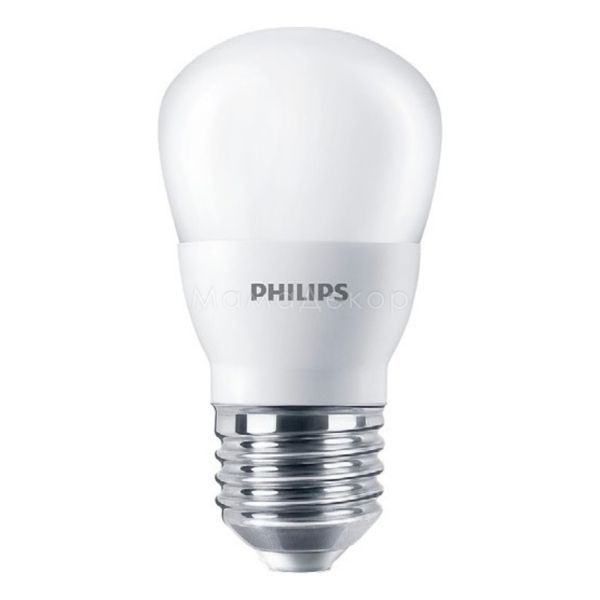Лампа світлодіодна Philips 929001160907 потужністю 4W з серії LEDBulb. Типорозмір — P45 з цоколем E27, температура кольору — 3000K