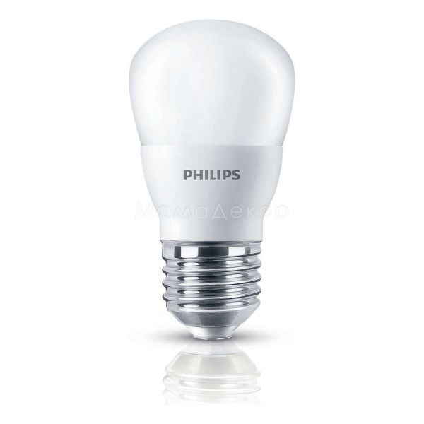 Лампа світлодіодна Philips 929001161007 потужністю 4W з серії LEDBulb. Типорозмір — P45 з цоколем E27, температура кольору — 6500K