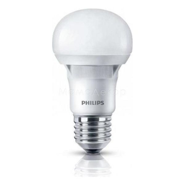 Лампа світлодіодна Philips 929001204187 потужністю 5W з серії Essential LEDBulb. Типорозмір — A60 з цоколем E27, температура кольору — 6500K