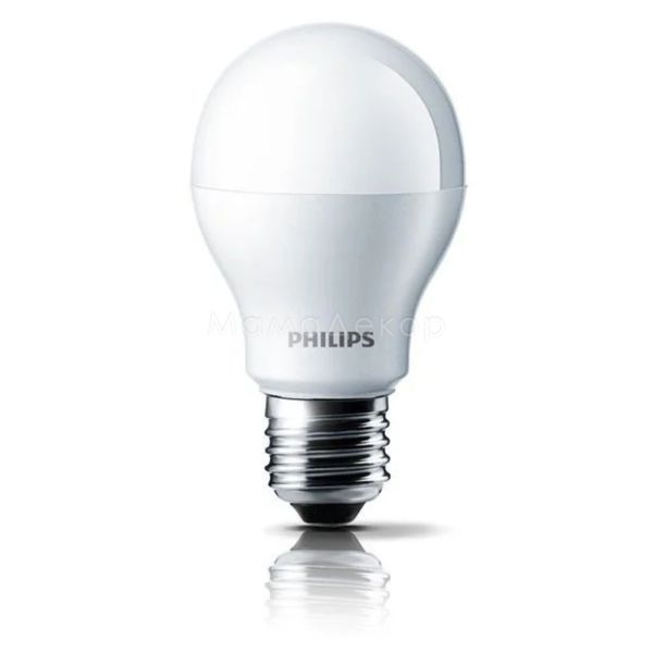 Лампа светодиодная Philips 929001962787 мощностью 7W из серии Essential. Типоразмер — A60 с цоколем E27, температура цвета — 4000K