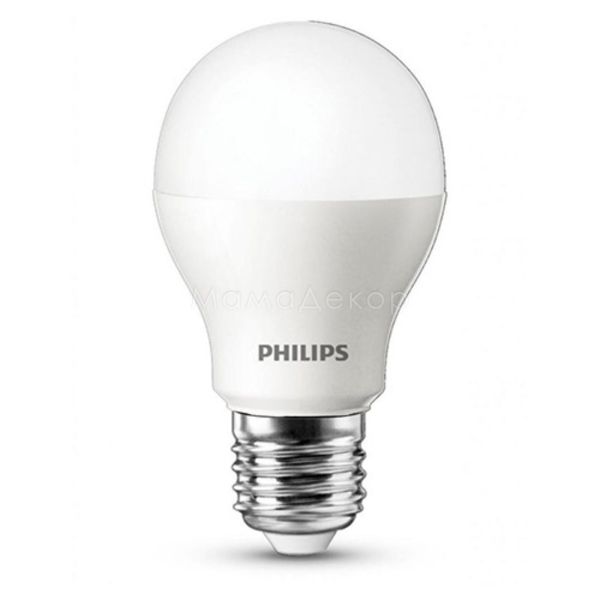Лампа світлодіодна Philips 929002299287 потужністю 9W з серії Essential. Типорозмір — A60 з цоколем E27, температура кольору — 3000K