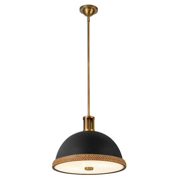 Подвесной светильник Quintiesse QN-DORAL-P-M-BK Alora Doral Doral 2 lt Pendant Matte Black/Vintage Brass
