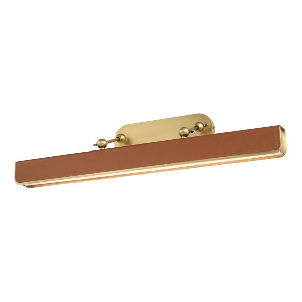 Підсвітка для картин Quintiesse QN-VALISE-PL-L-VBS-CL Alora Valise Valise Picture Large LED Picture Light Vintage Brass/Cognac Leather
