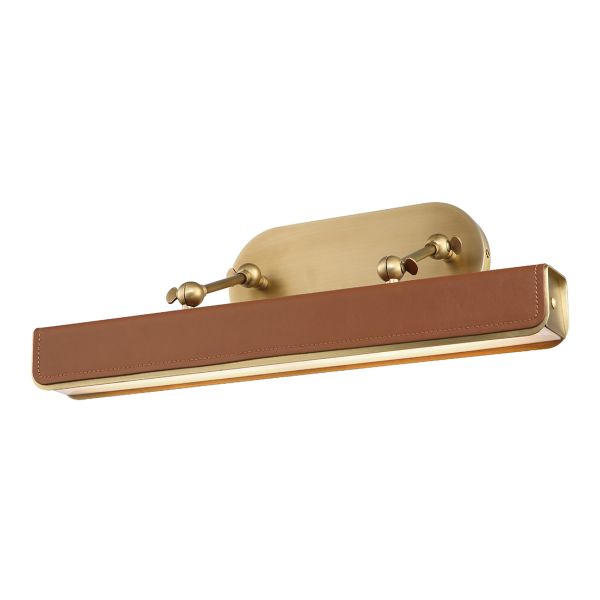 Підсвітка для картин Quintiesse QN-VALISE-PL-M-VBS-CL Alora Valise Valise Picture Medium LED Picture Light Vintage Brass/Cognac Leather