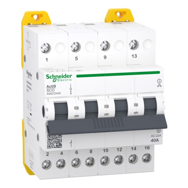 Перемикач I-0-II з загальним виходом зверху Schneider Electric A9SCO440 Acti9 iSSW