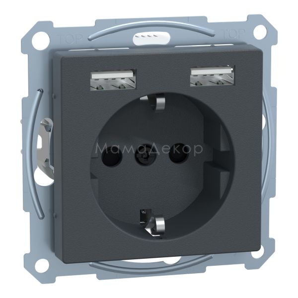 Розетка 220В з USB Schneider Electric MEG2366-0414 Merten System M