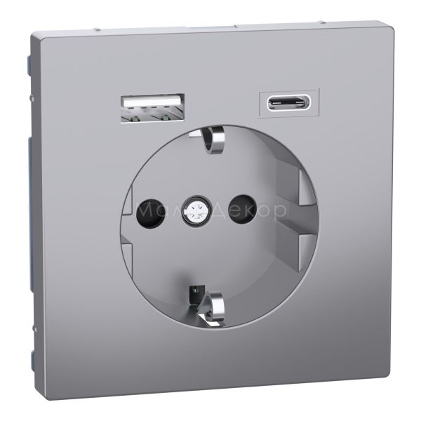 Розетка 220В с USB Schneider Electric MEG2367-6036 Merten System D