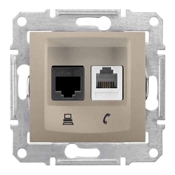 Розетка компьютерная, телефонная Schneider Electric SDN5100168 Sedna