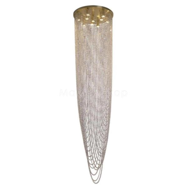 Люстра Searchlight 10883-10SB Swoop 10Lt Pendant, Satin Brass & Clear Crystal