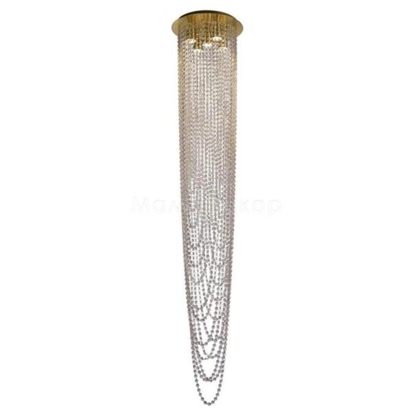 Люстра Searchlight 10883-5SB Swoop 5LT Pendant, Satin Brass & Clear Crystal