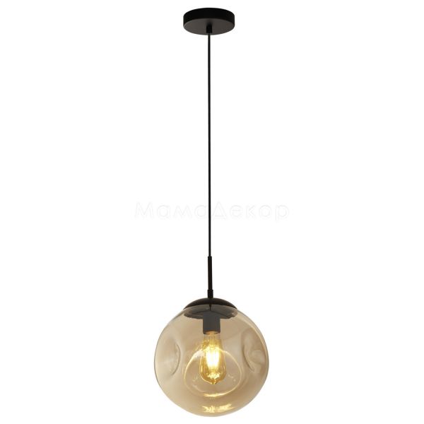 Подвесной светильник Searchlight 22123-1BK Punch Pendant - Black with Punched Champagne Glass