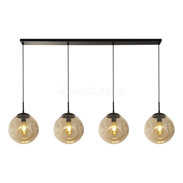 Подвесной светильник Searchlight 22123-4BK Punch 4Lt Bar Pendant - Black with Punched Champagne Glass