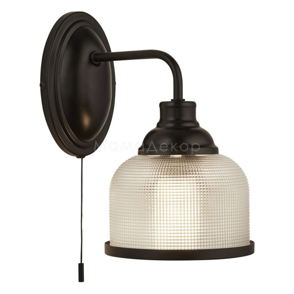 Бра Searchlight 2671-1BK Highworth Wall Light- Matt Black Metal,Holophane Style Glass