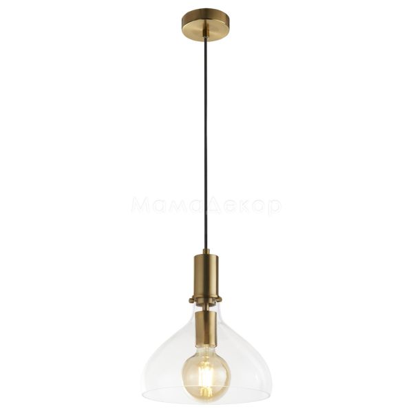 Підвісний світильник Searchlight 31031-1PB Margarita Pendant - Brass with Clear Glass