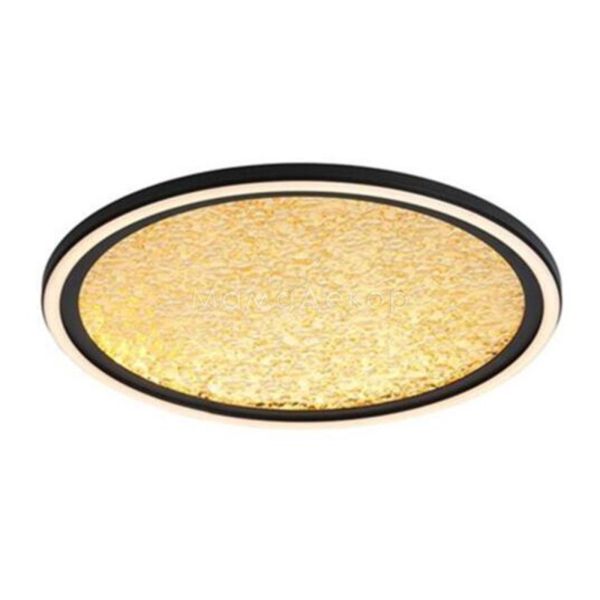 Потолочный светильник Searchlight 31908-400GO Luna LED Flush, Sand Black Metal & Gold Plastic Diffuser