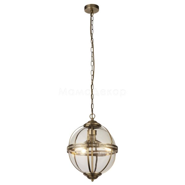 Люстра Searchlight 44213-3AB Coronet 3Lt Pendant - Antique Brass with Clear Glass
