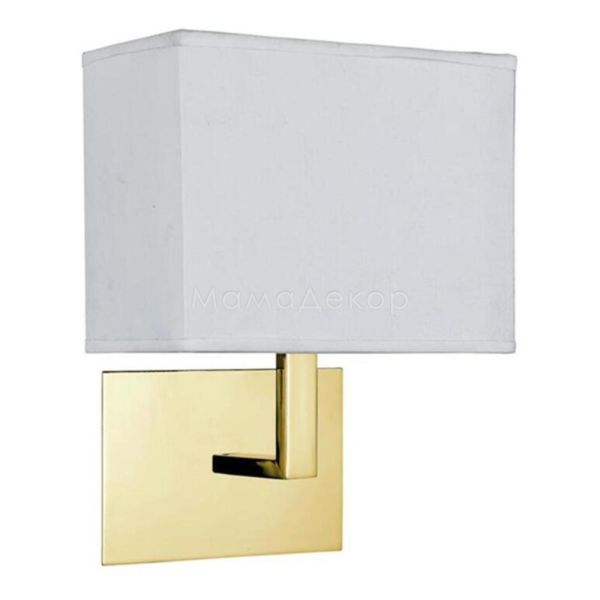 Бра Searchlight 5519SB Hotel Wall Light - Satin Brass Metal & White Fabric Shade