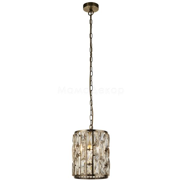 Підвісний світильник Searchlight 6581-1AB Bijou Pendant - Antique Brass & Champagne Crystal